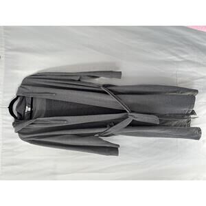 Eberjey Gray Hooded Long Cardigan with Belt and Pockets size large